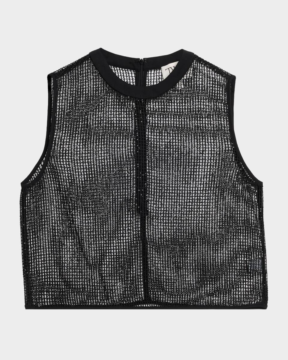 Mini Sequined Netting Muscle Tank